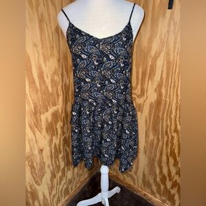American Eagle Outfitters Blue and Black Paisley Mini Dress